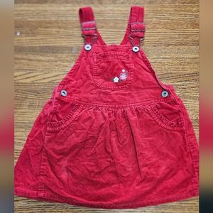 VNTG OshKohs Overall Dress With Embroiderd Flowers